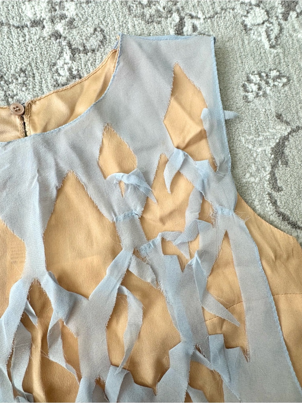 Maison Margiela Pale Blue Deconstructed Silk Top with Underlay - Size 40IT - Picture 9 of 11